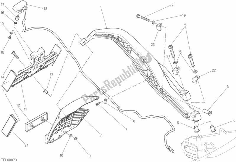 Tutte le parti per il Portatarga del Ducati Scrambler Italia Independent USA 803 2016